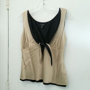 VTG Louben black and gold tone silk top